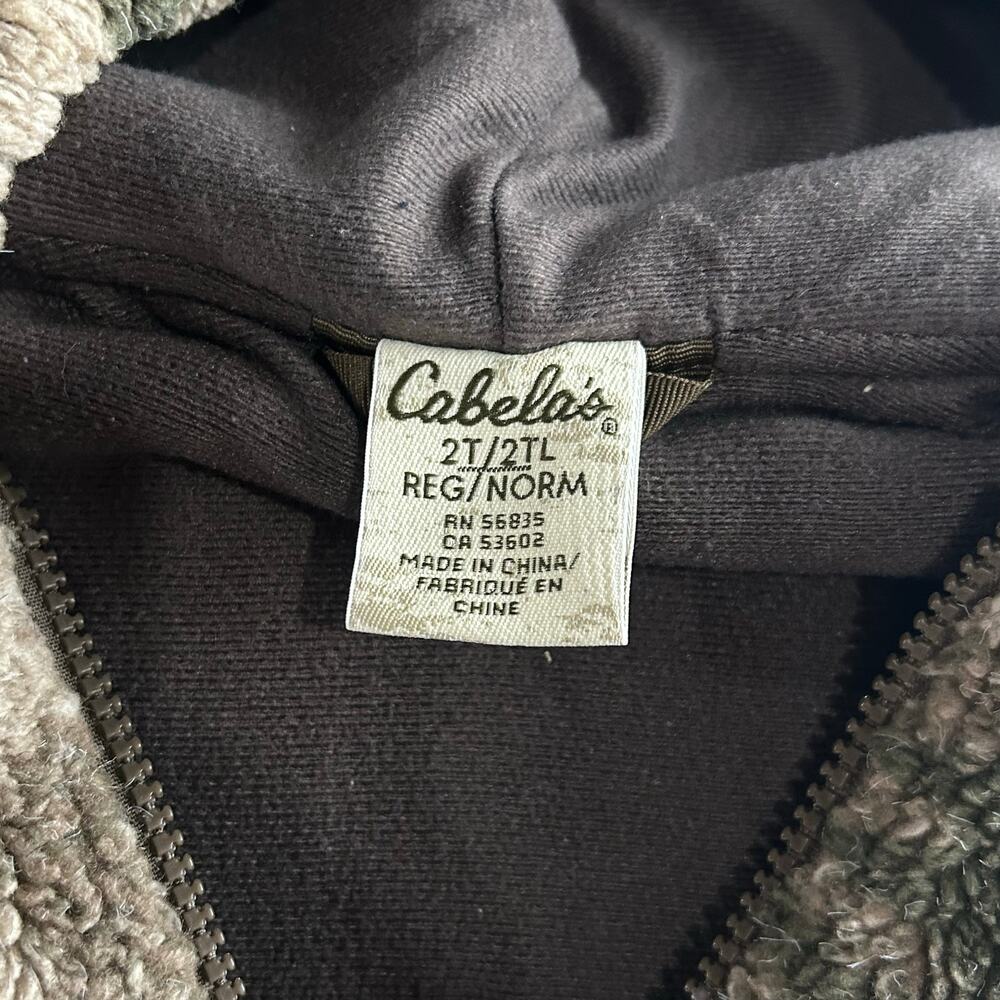 Cabela's Toddler Berber Fleece Hooded Full Zip Hunting Camo Fleece Jacket sz 2T - Picture 2 of 7